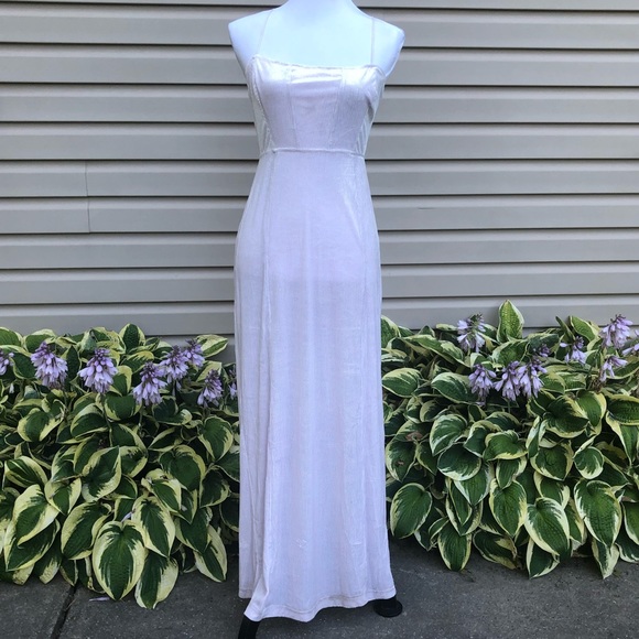 New Lilac All I Need Velvet Maxi Slip Dress - Picture 6 of 10